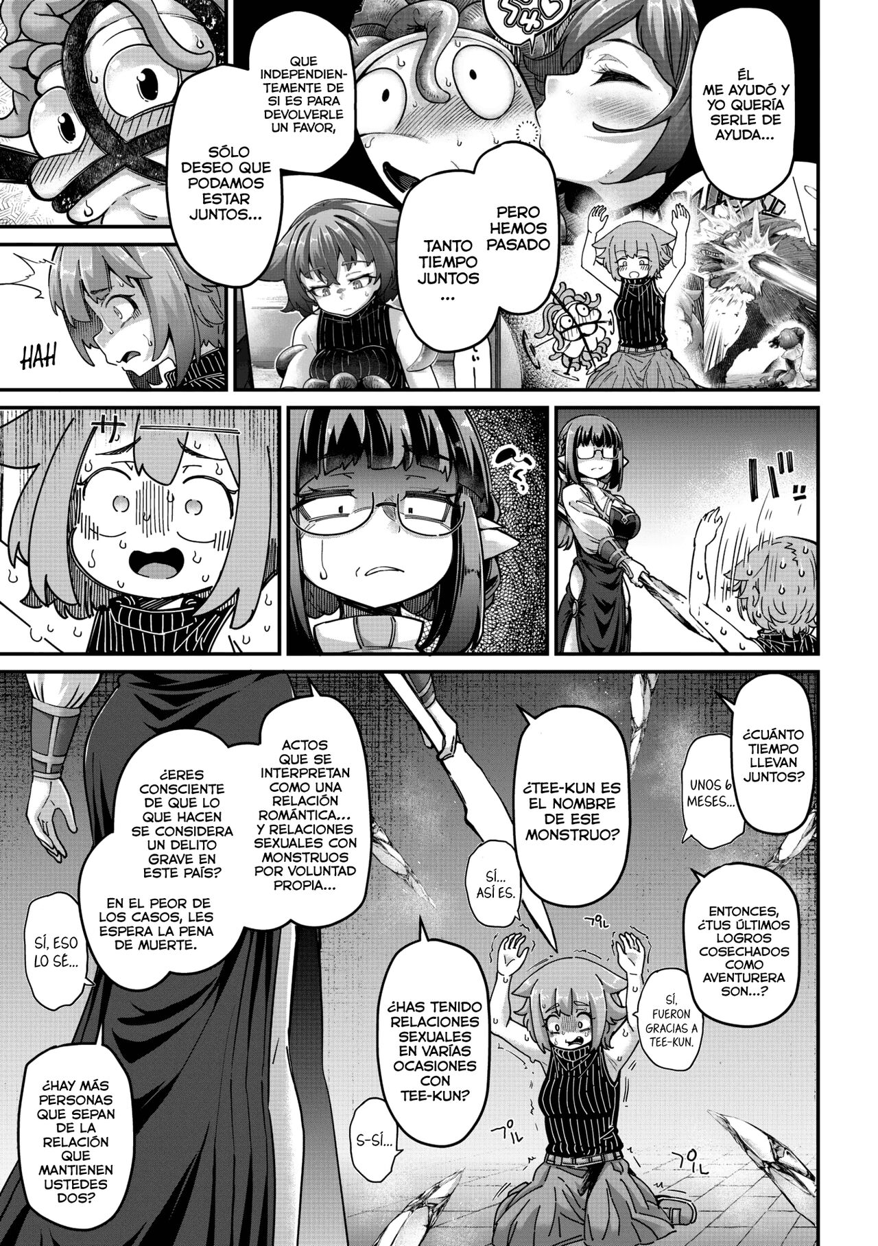 Senshi-chan to Shokushu-kun Ch. 4 Zainin  Abi-chan to Tanenashi T-kun | La guerrera y el tentáculo Cap 04 Abby la pecadora y Tee-kun el estéril page 3 full