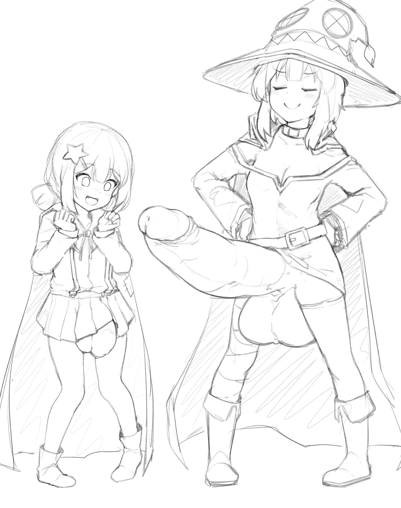 Futa Megumin x Futa Komekko Dick Size Comparison page 6 full