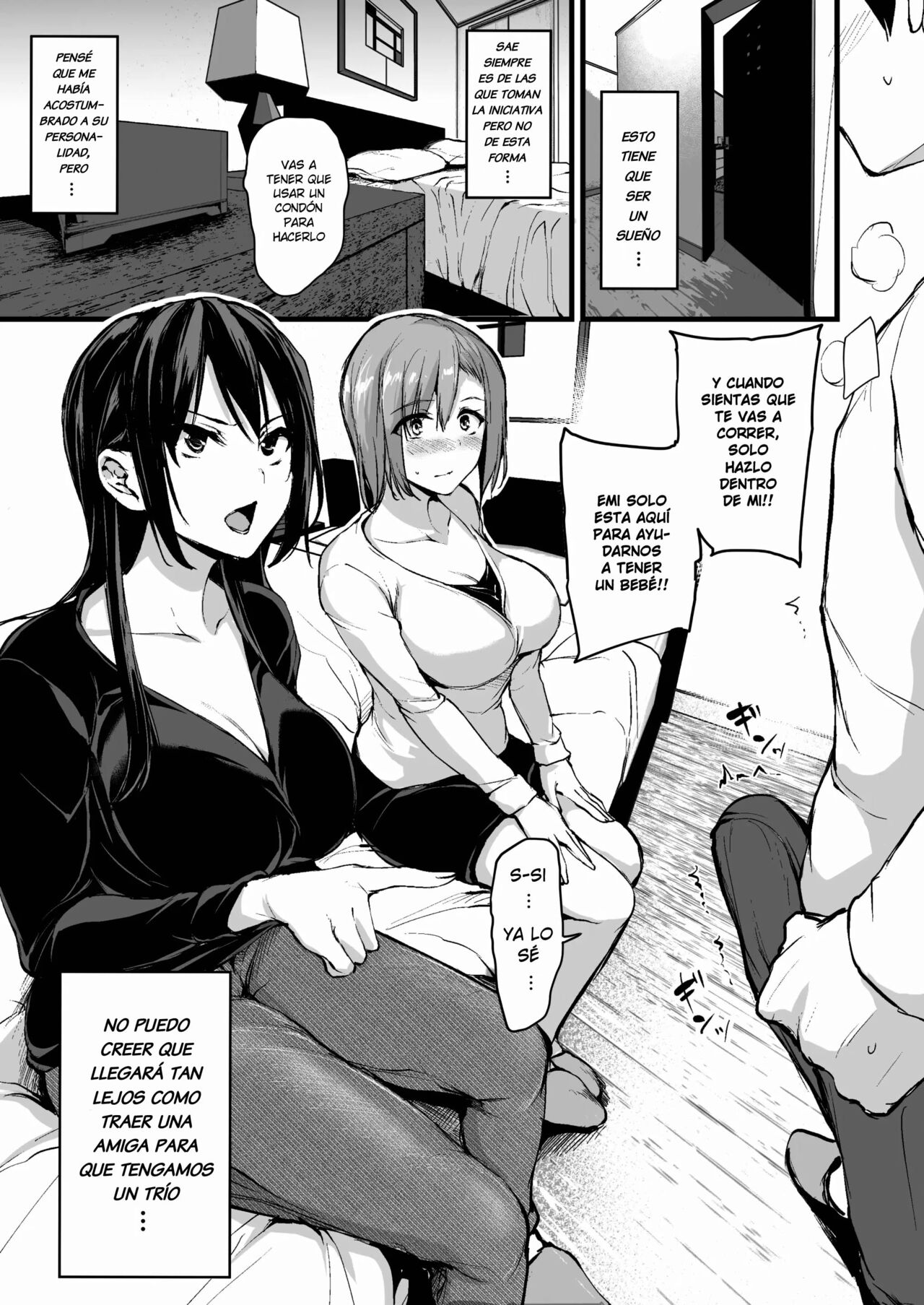 Kyonyuu ga Futariinai to Bokkishinai Otto no Tame ni Tomodachi o Tsuretekita Tsuma Ch.1 | No se me para sin un par de Grandes Tetas, asi que mi Esposa trajo una Amiga cap.1 page 9 full