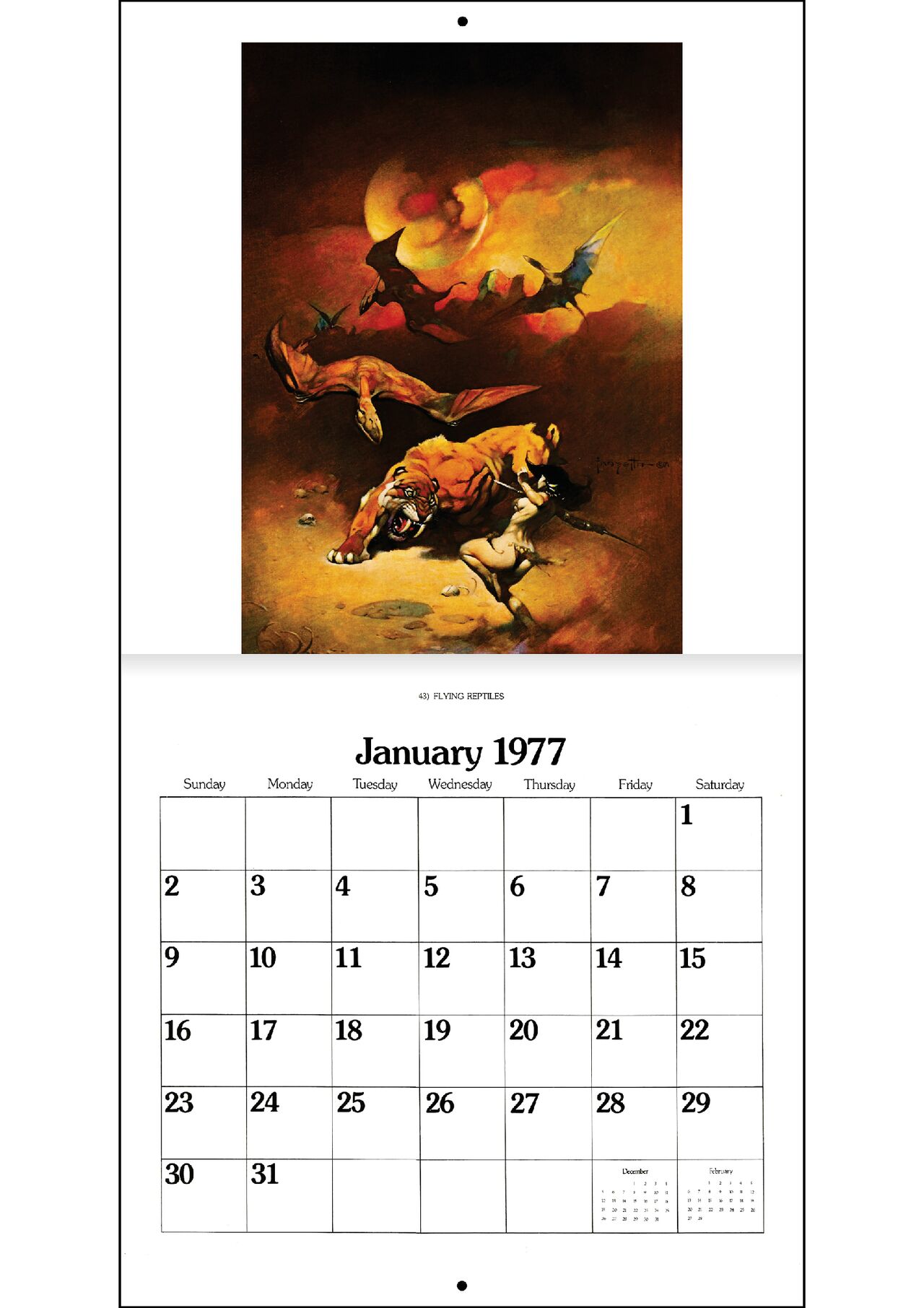 The 1977 Frank Frazetta Calendar page 2 full