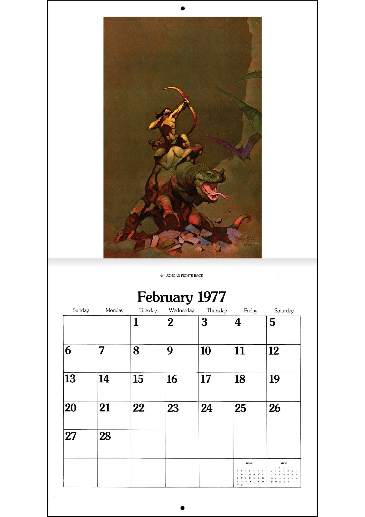 The 1977 Frank Frazetta Calendar page 3 full