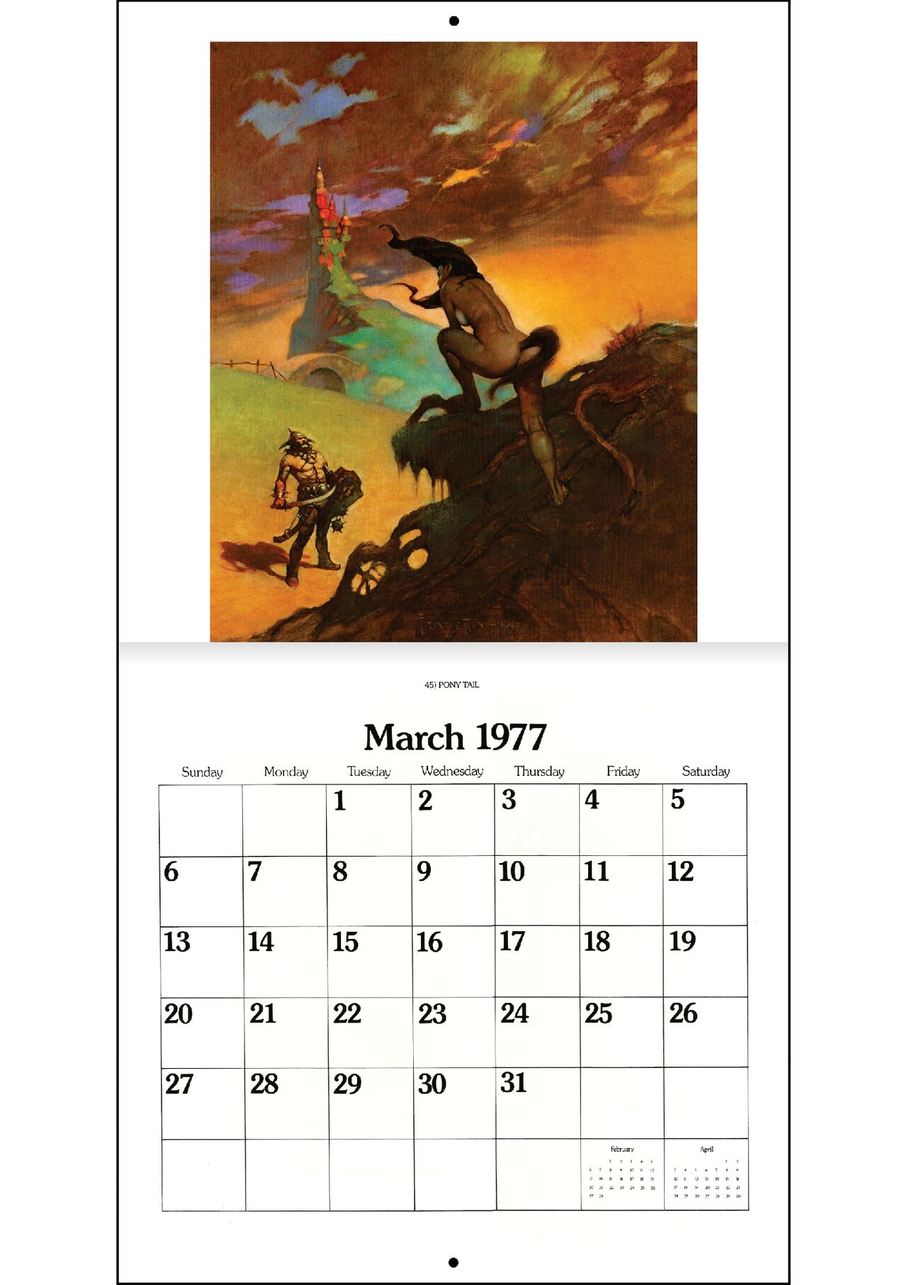 The 1977 Frank Frazetta Calendar page 4 full