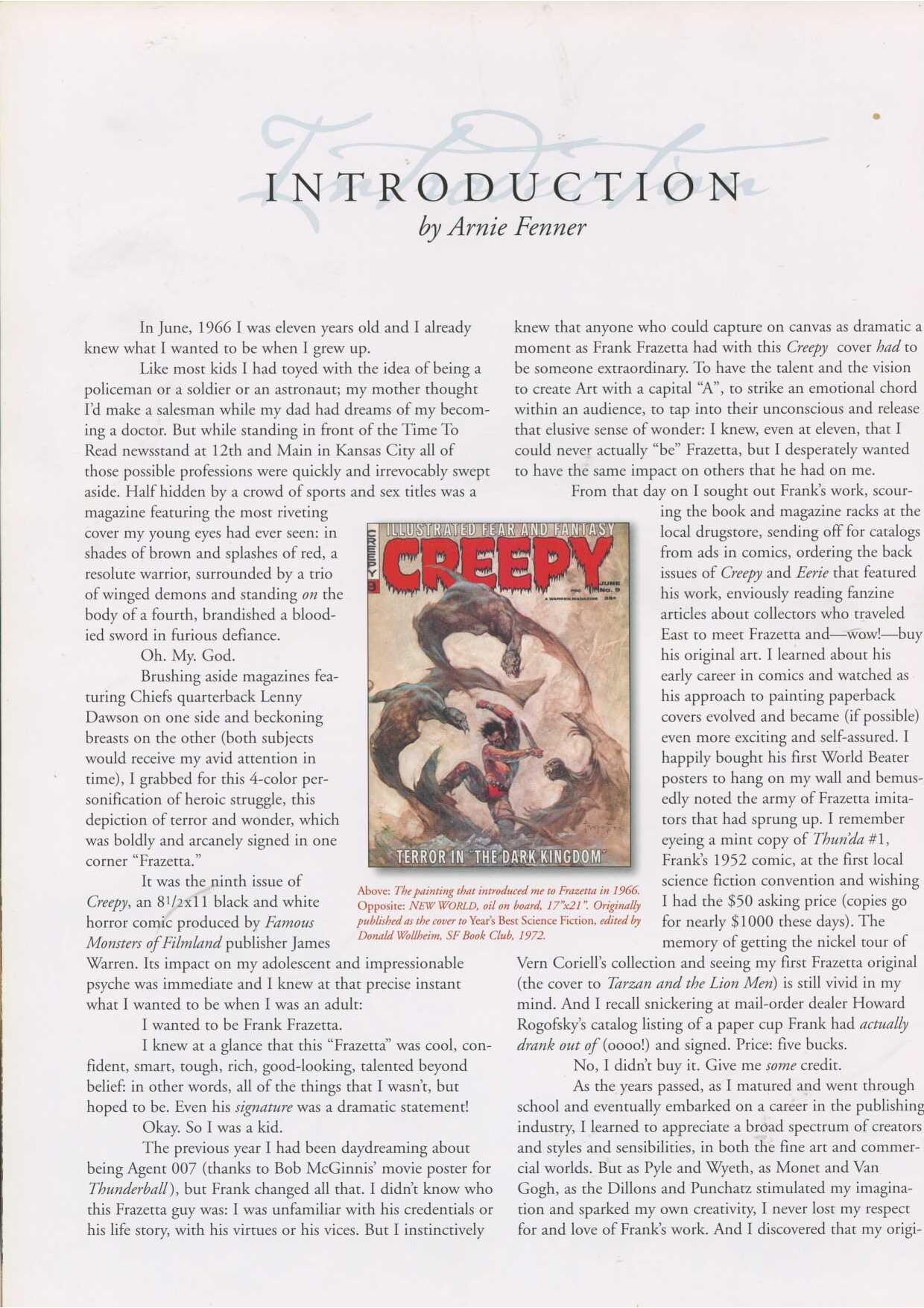 Testament: A Celebration of  the Life and Art of Frank Frazetta page 10 full