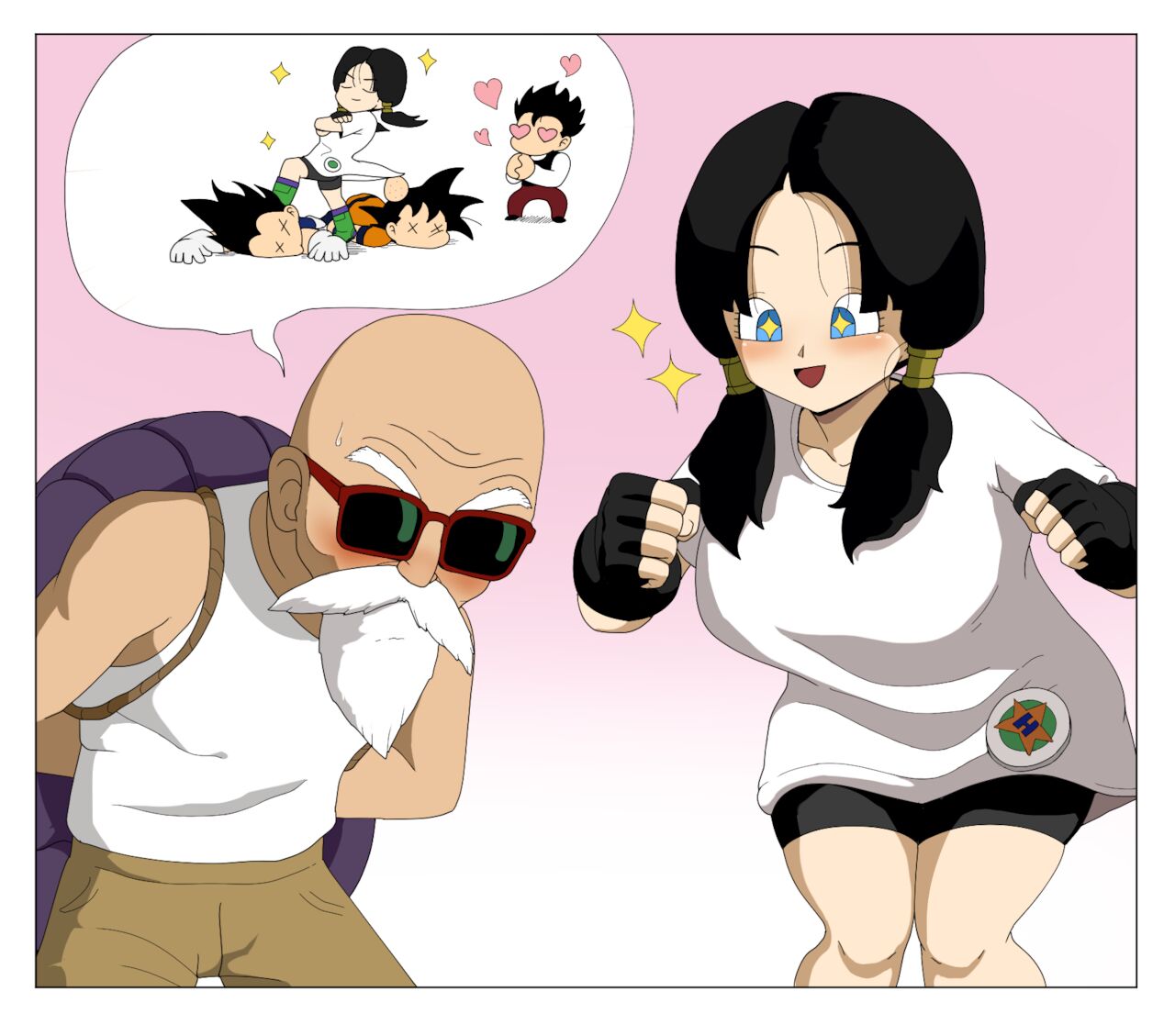 Videl x Master Roshi - Page 1 - IMHentai