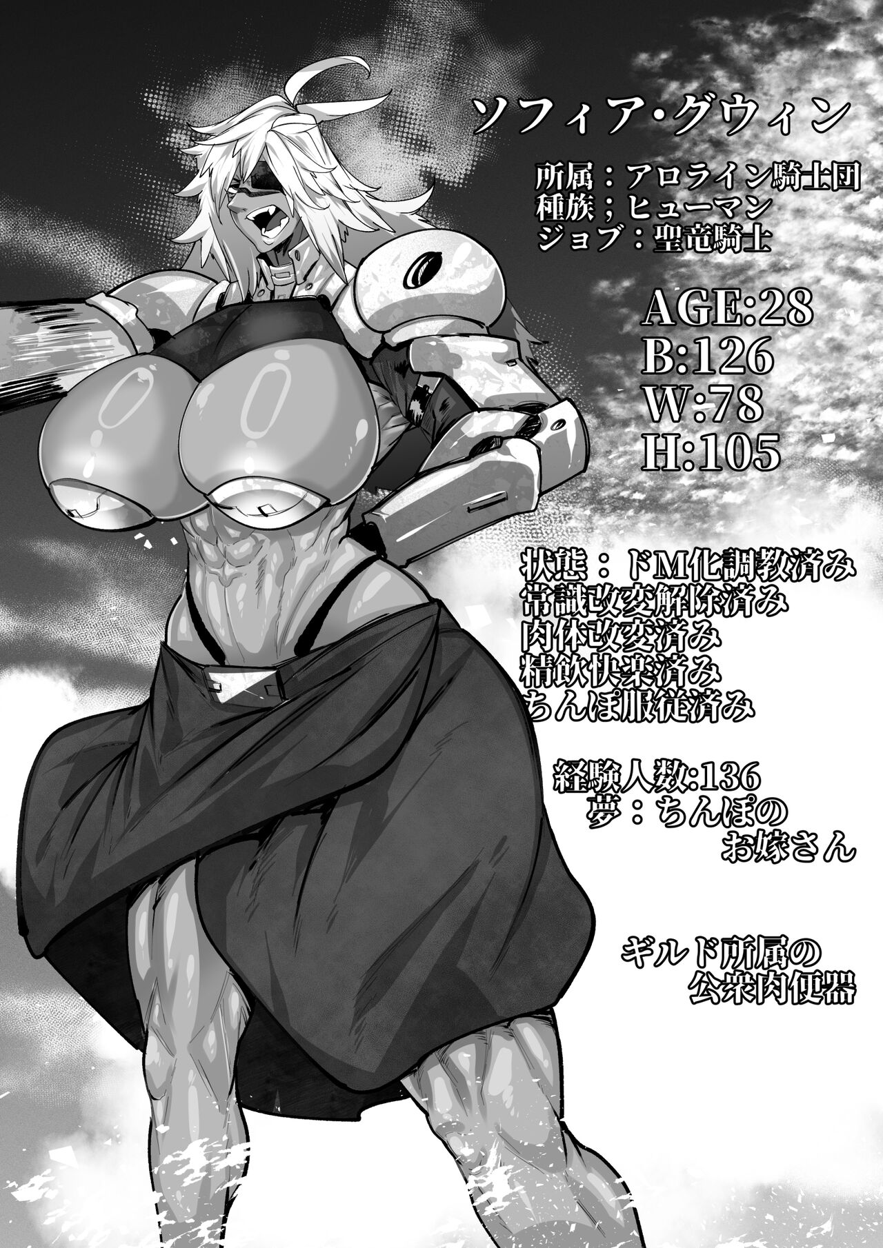 Tsuyosou de Yowasou na Onna Kenshi Rakugaki page 3 full