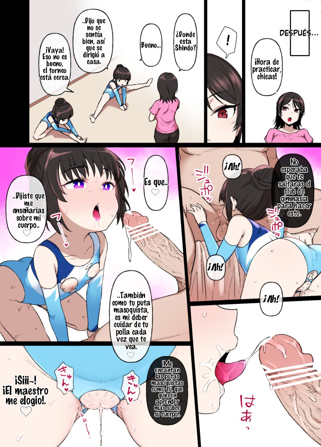 Taisou Shoujo ga Chuunen Kyoushi Daisuki Maso Mesu Bitch ni Naru | La Gimnasta que Ama a su Instructor de Mediana Edad, se Convierte en una Puta Masoquista page 8 full