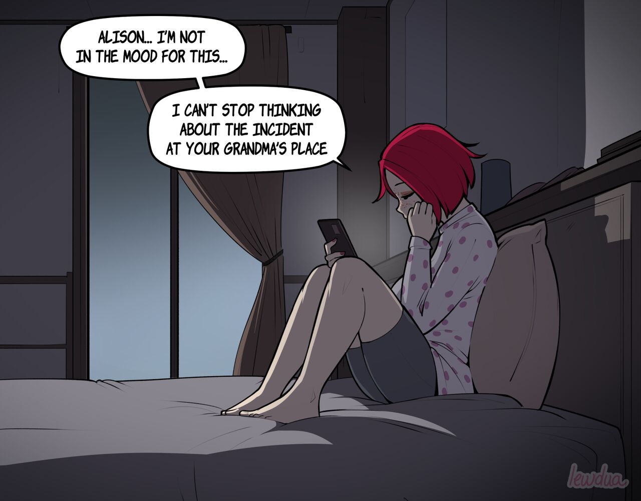 Alison Watching Movie At Night page 3 full