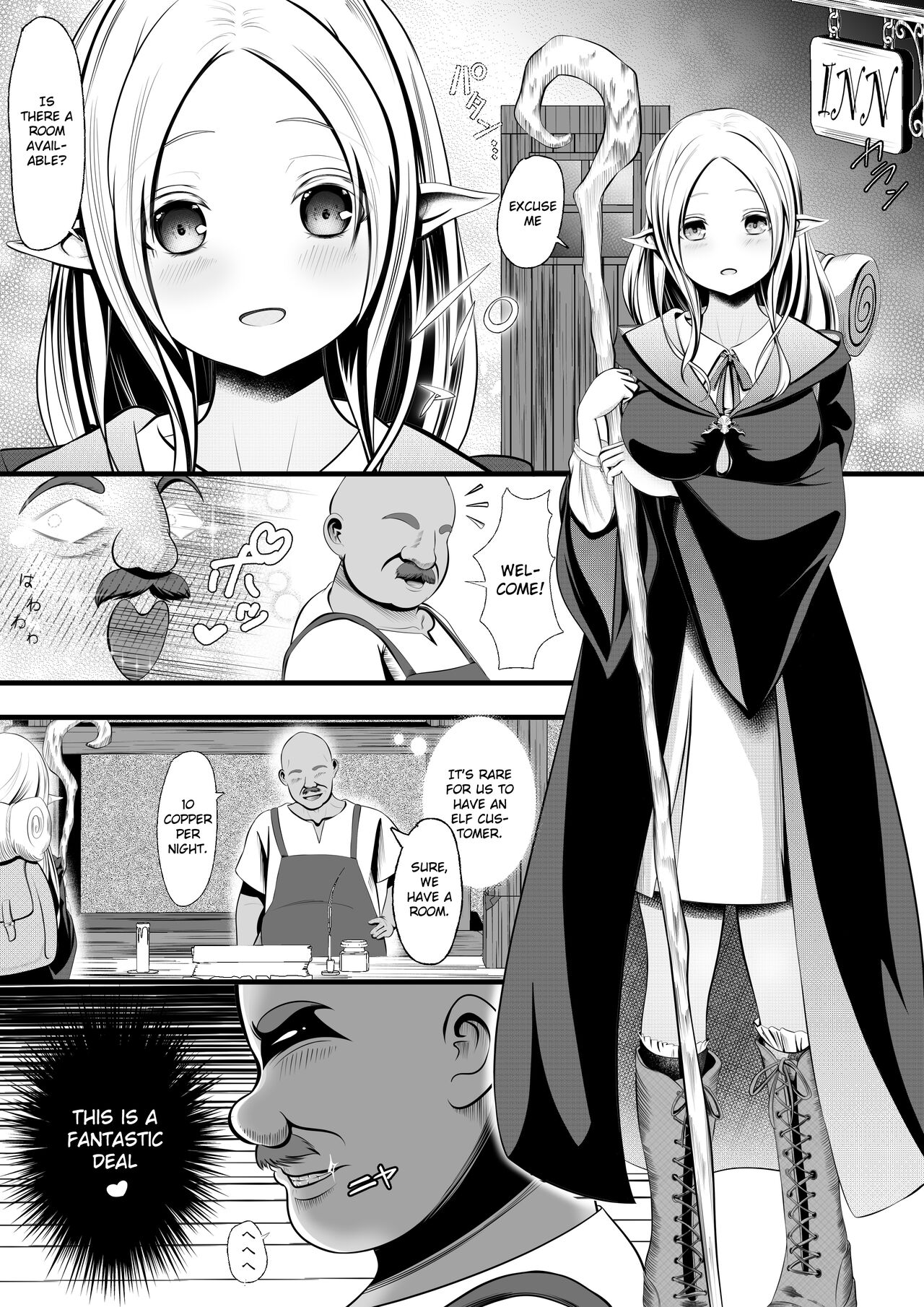 A tale of an Elf adventurer  being visited at night and bred by an innkeeper page 3 full