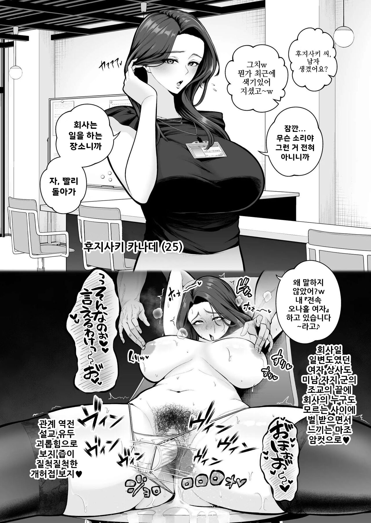 Dokushin PowerHara Onna Joshi, Ikemen Chinpo-kun ni Mesu ni Sareru 2 |독신 갑질 여상사, 미남 자지 님에게 암컷으로 변해진다 2 page 1 full
