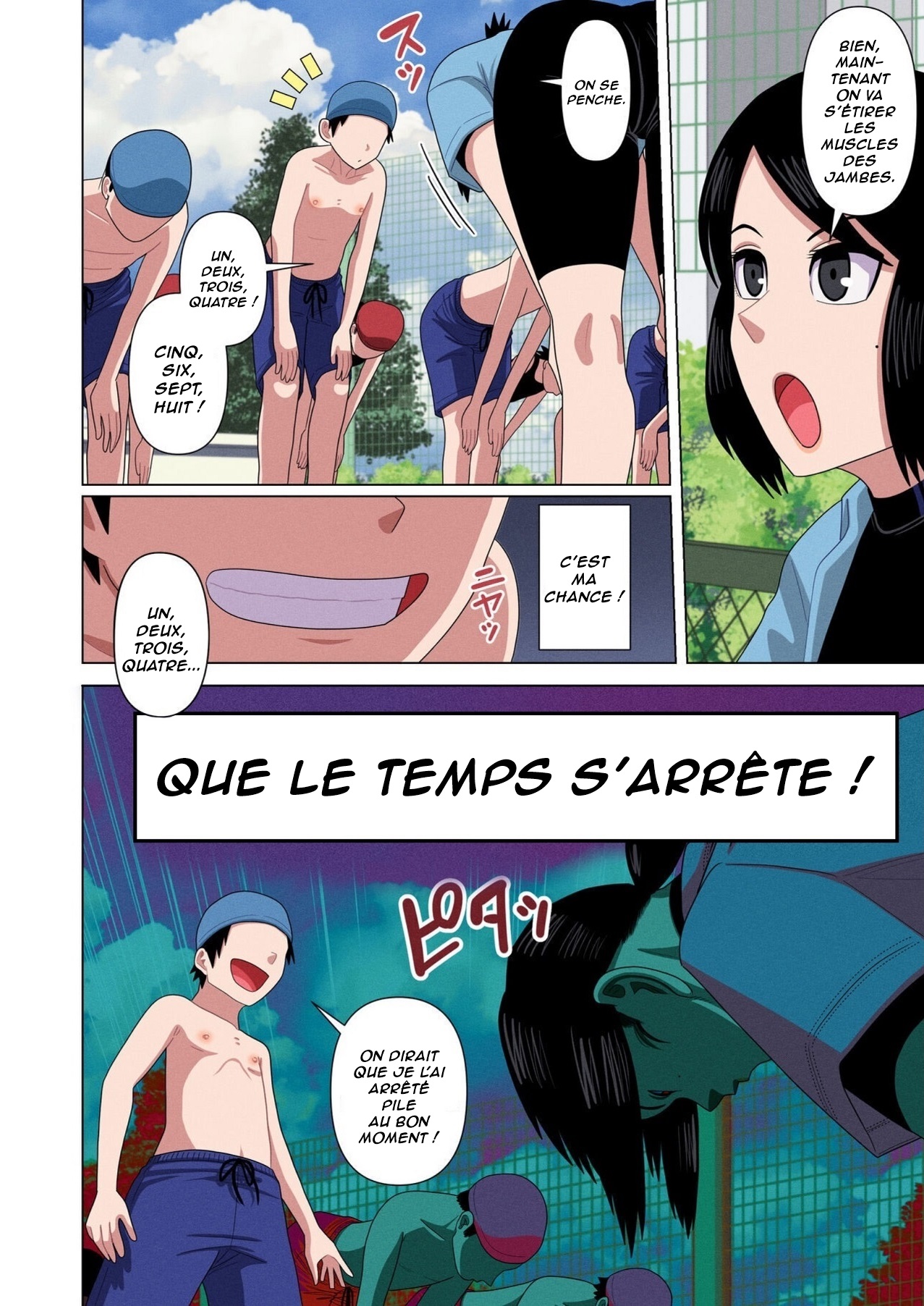 Jikan Teishi to Saimin to Toumei Ningen de Mizugi no Tannin no Sensei wo Pool no Jugyo Chu ni Okashi Makuru page 8 full