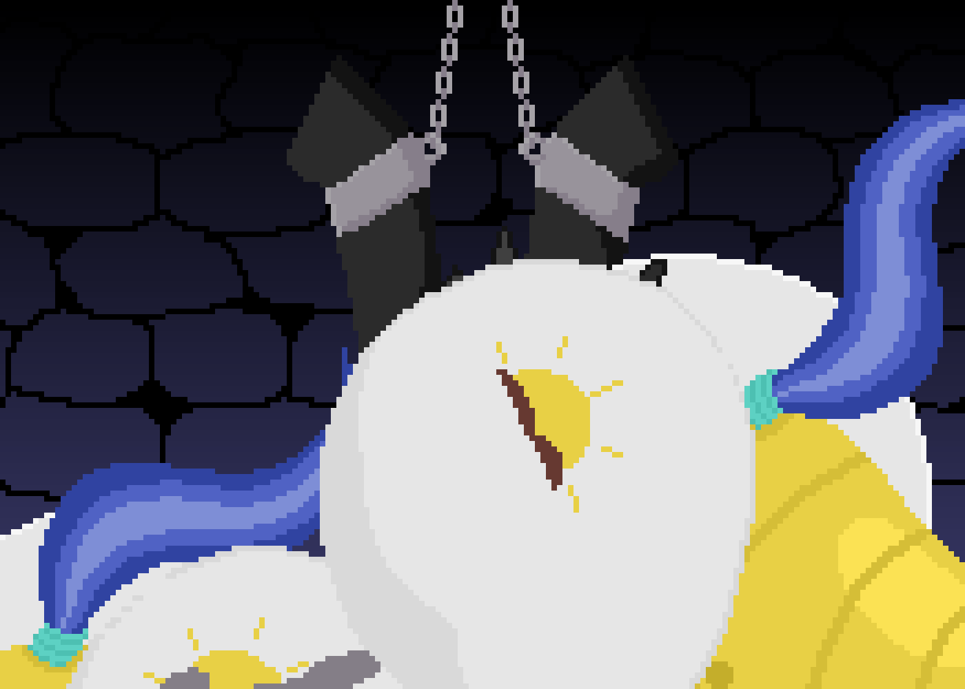 Changeling Punished VIa Double Facesitting By Guard Mares While Chained Up In Dungeon page 3 full