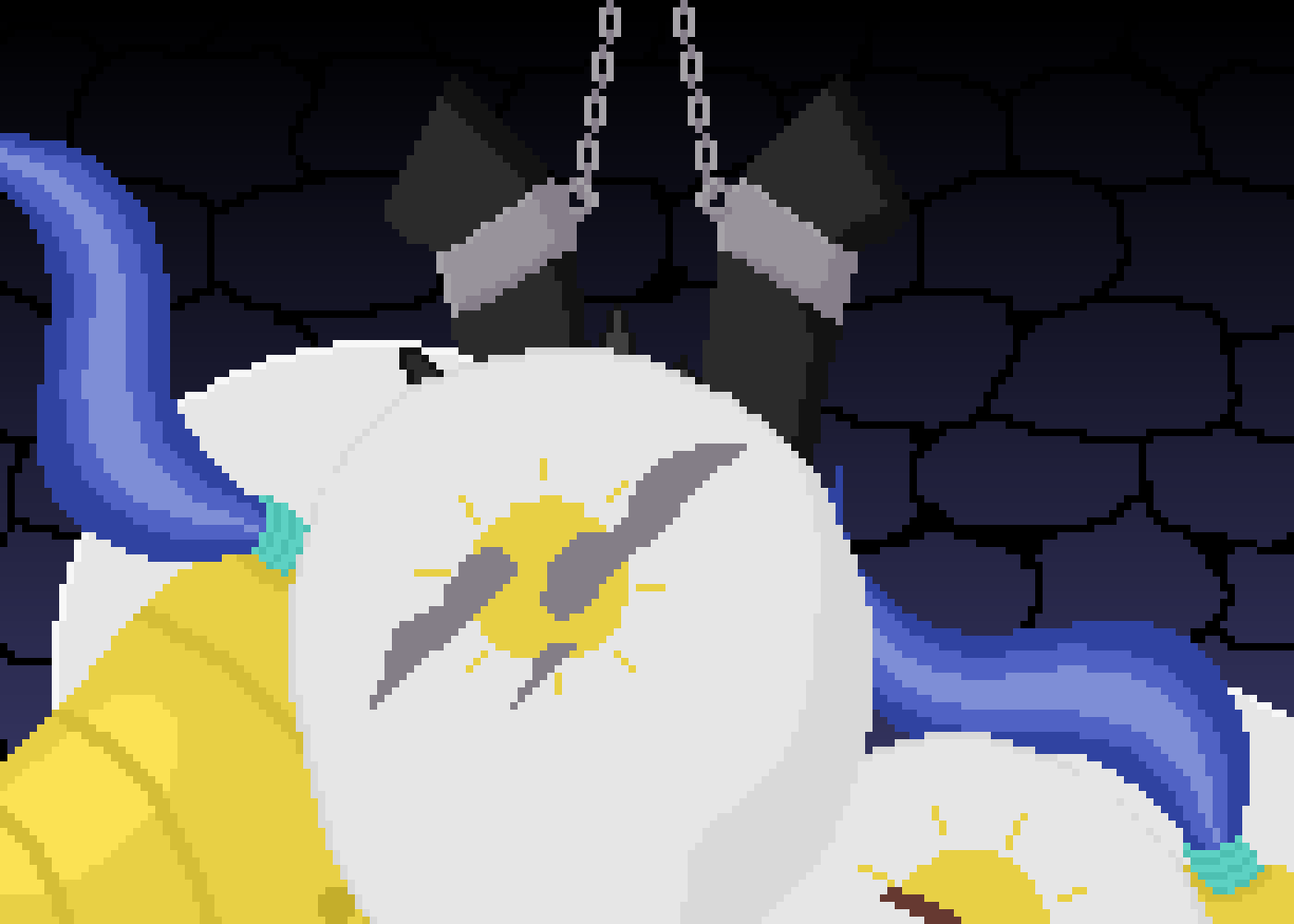 Changeling Punished VIa Double Facesitting By Guard Mares While Chained Up In Dungeon page 9 full
