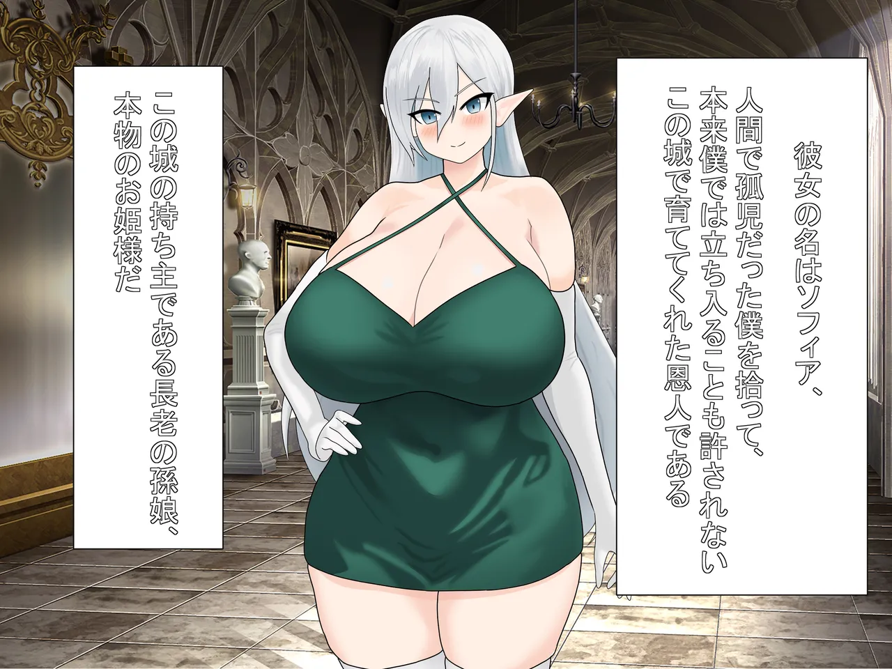 僕を拾って育ててくれた爆乳エルフの姫様が、性欲だけが取り柄のハゲデブおっさんのメスにされる話 page 4 full