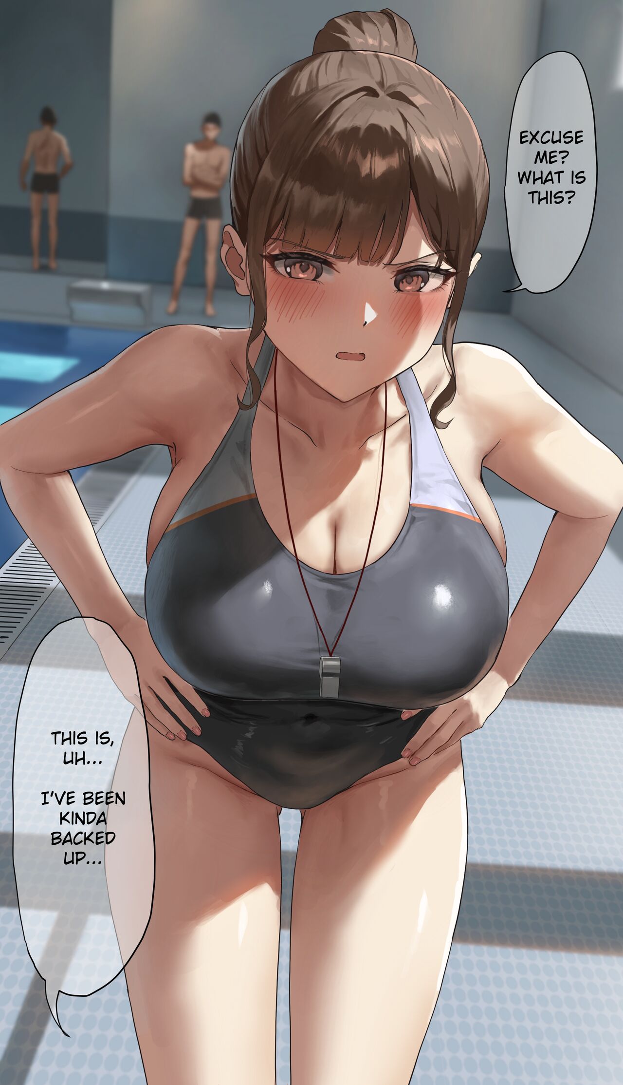 Kuchi de Nuite Kureru Suieibu Komon no Sensei | The Swimming Club Coach Sucks Me Off page 3 full