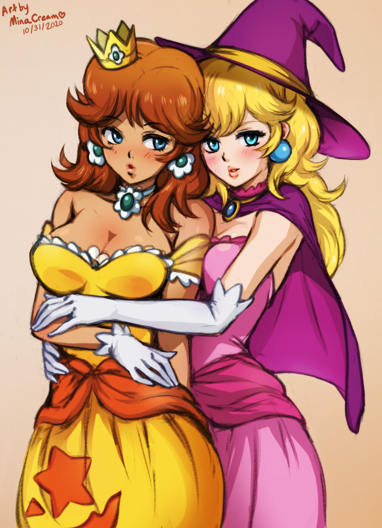 Peach x Daisy Halloween page 1 full