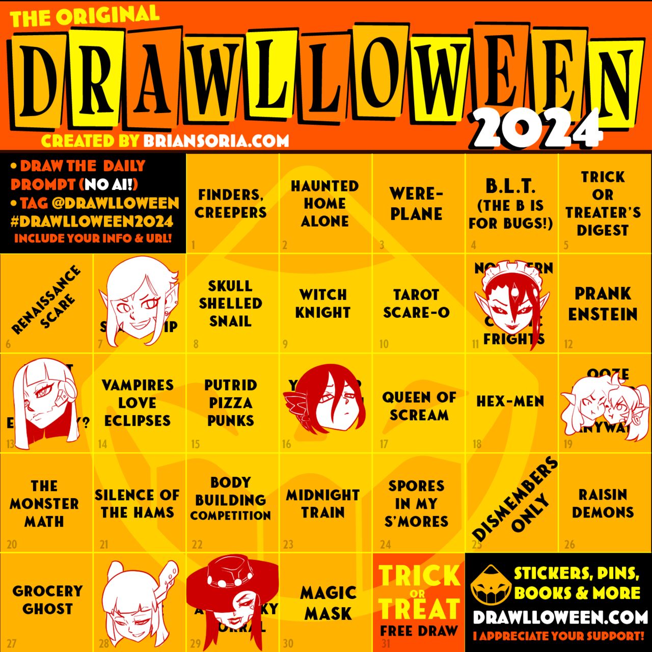 Drawlloween 2024 page 1 full