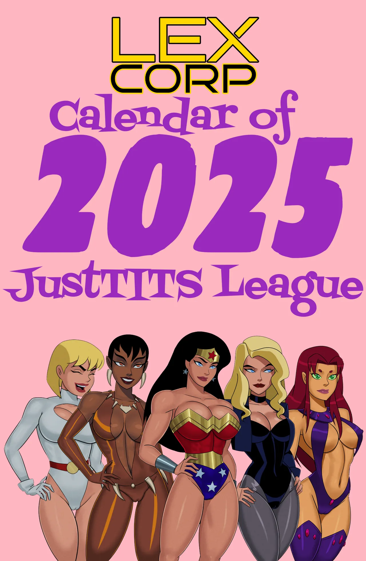 LexCorp Calendar 2025 "JustTITS League" - FANMADE edits of Sunsetriders7 assets page 1 full