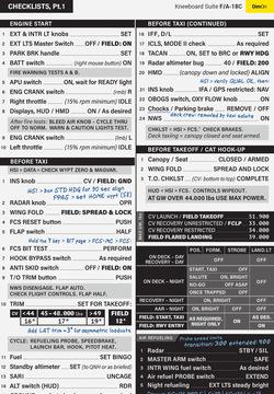 F/A-18C kneeboard checklist for DCS World