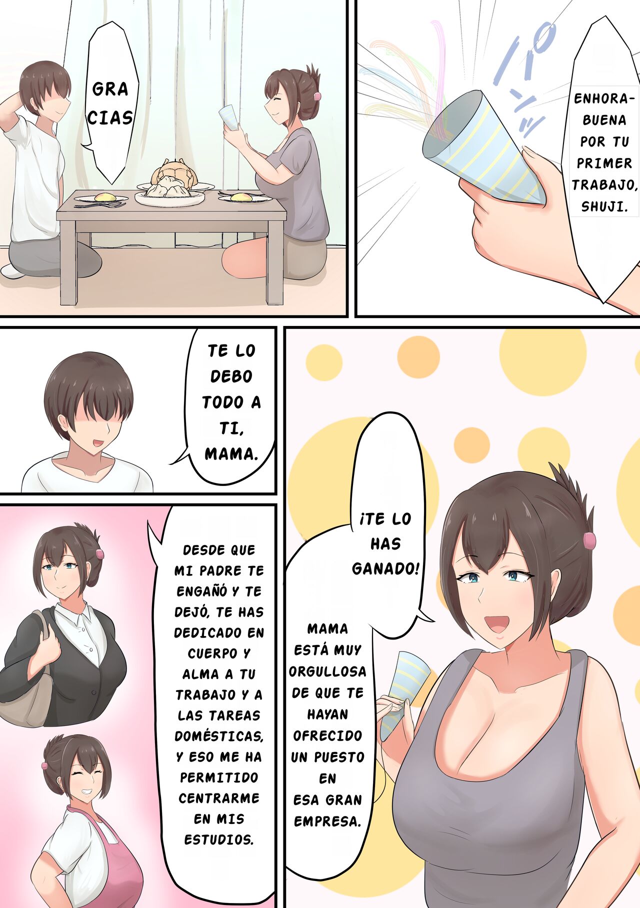 Oiwai ni Okaa-san ga Fudeoroshi Shite Kureta Hanashi | ¡¡Celebarndo con mama mi primer empleo!! page 2 full