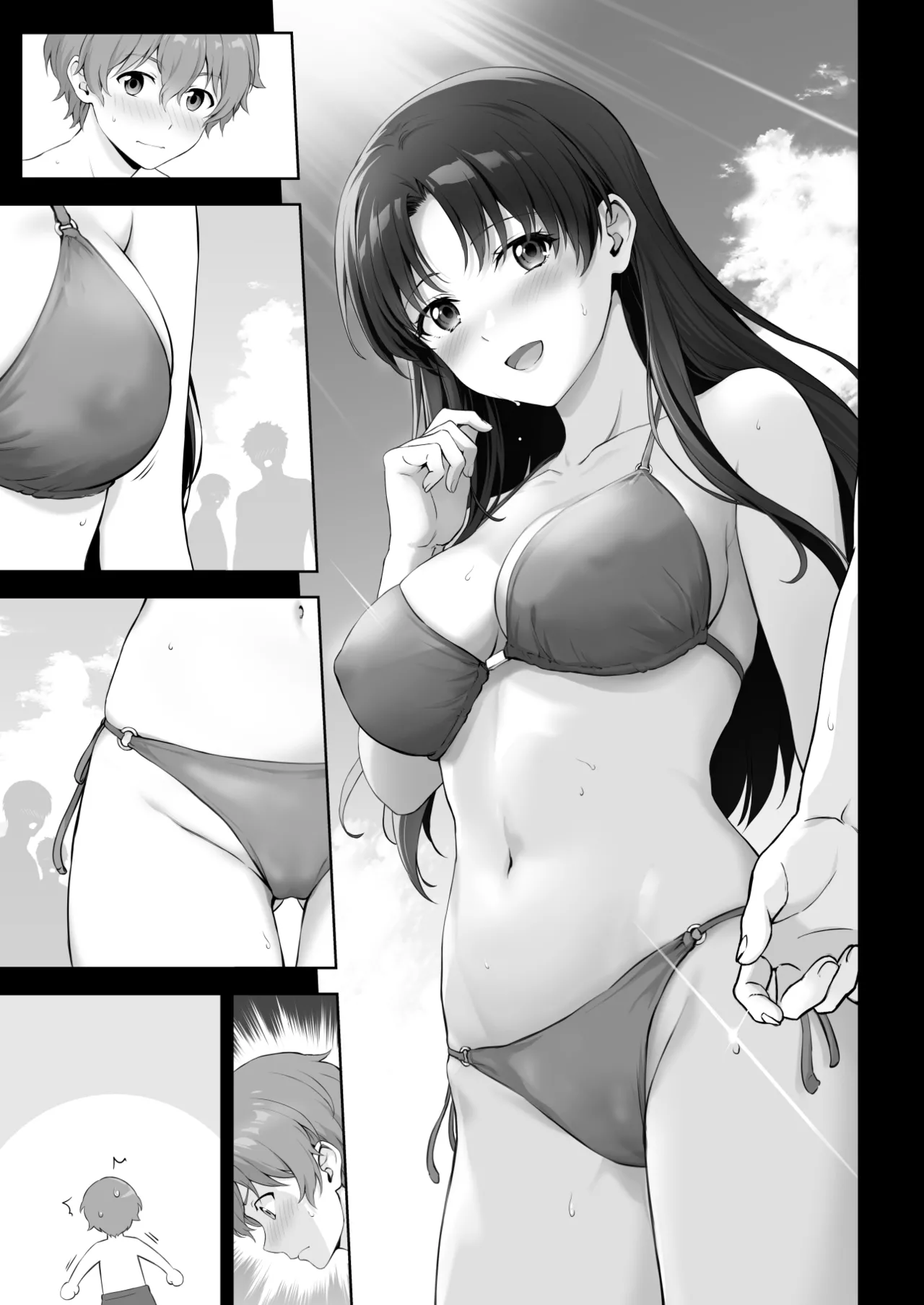 ビーチでモテモテの先輩と隠れてエッチなことする話全P文字無しver page 1 full