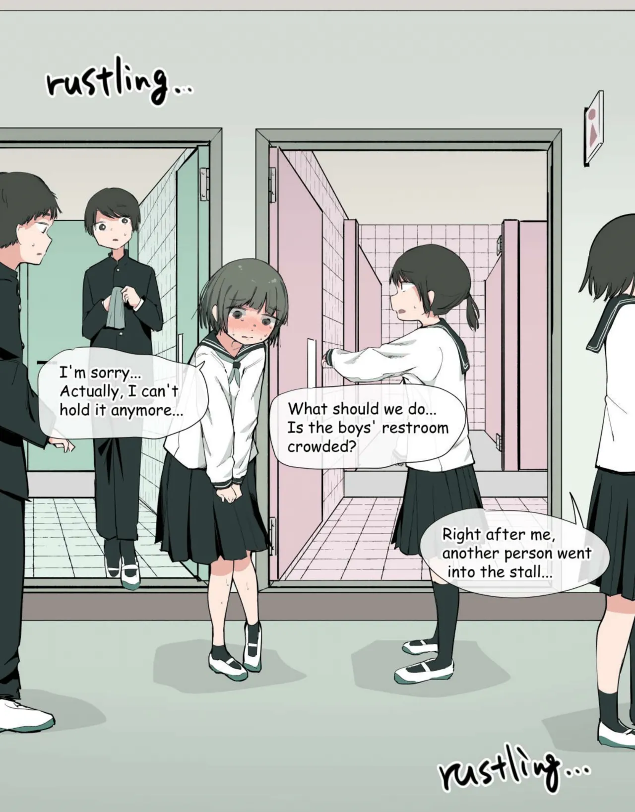 Marumie no Toire o Tsukau Onnanoko I A girl using a toilet that is completely visible page 2 full