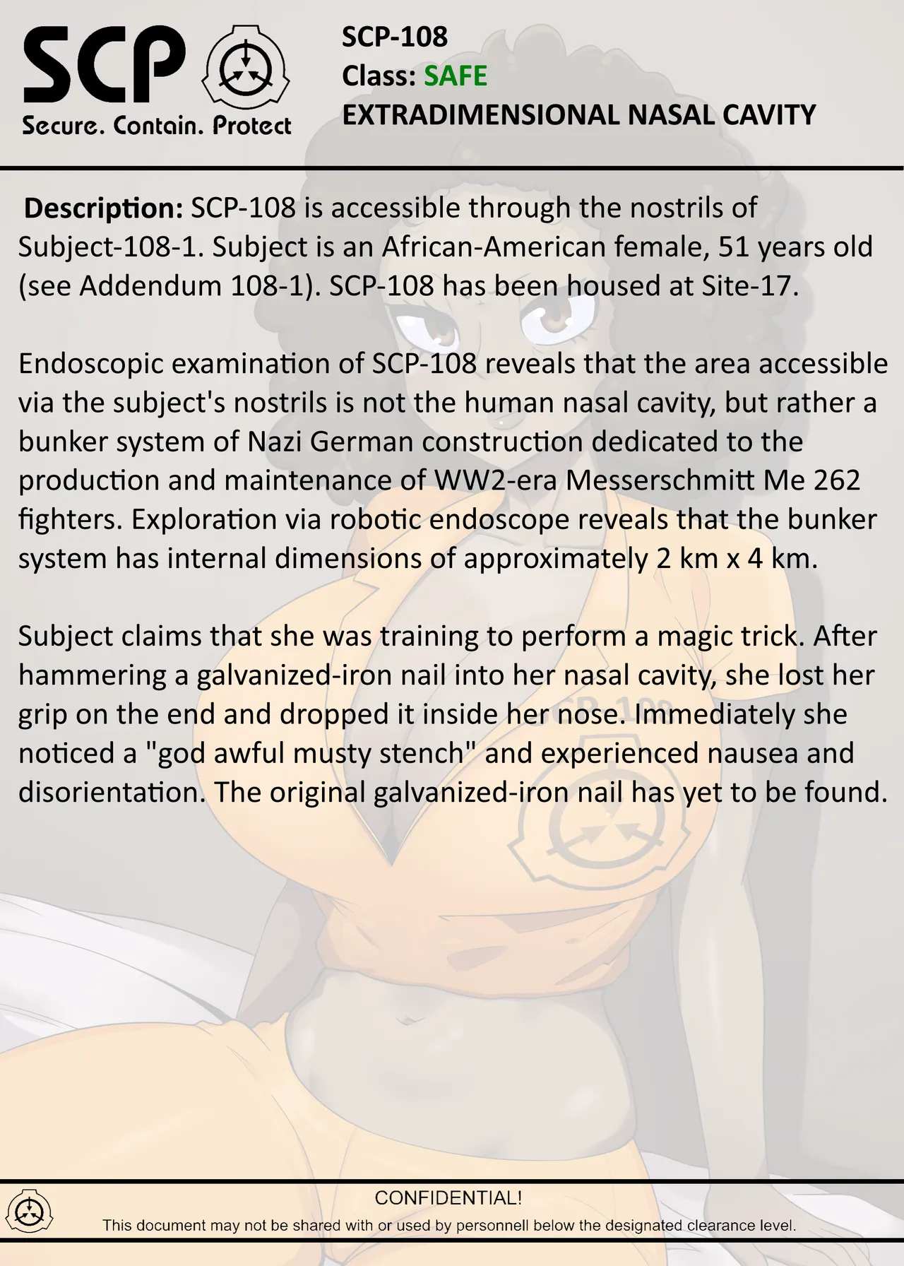 SCP-108 "EXTRADIMENSIONAL CAVITY" page 7 full