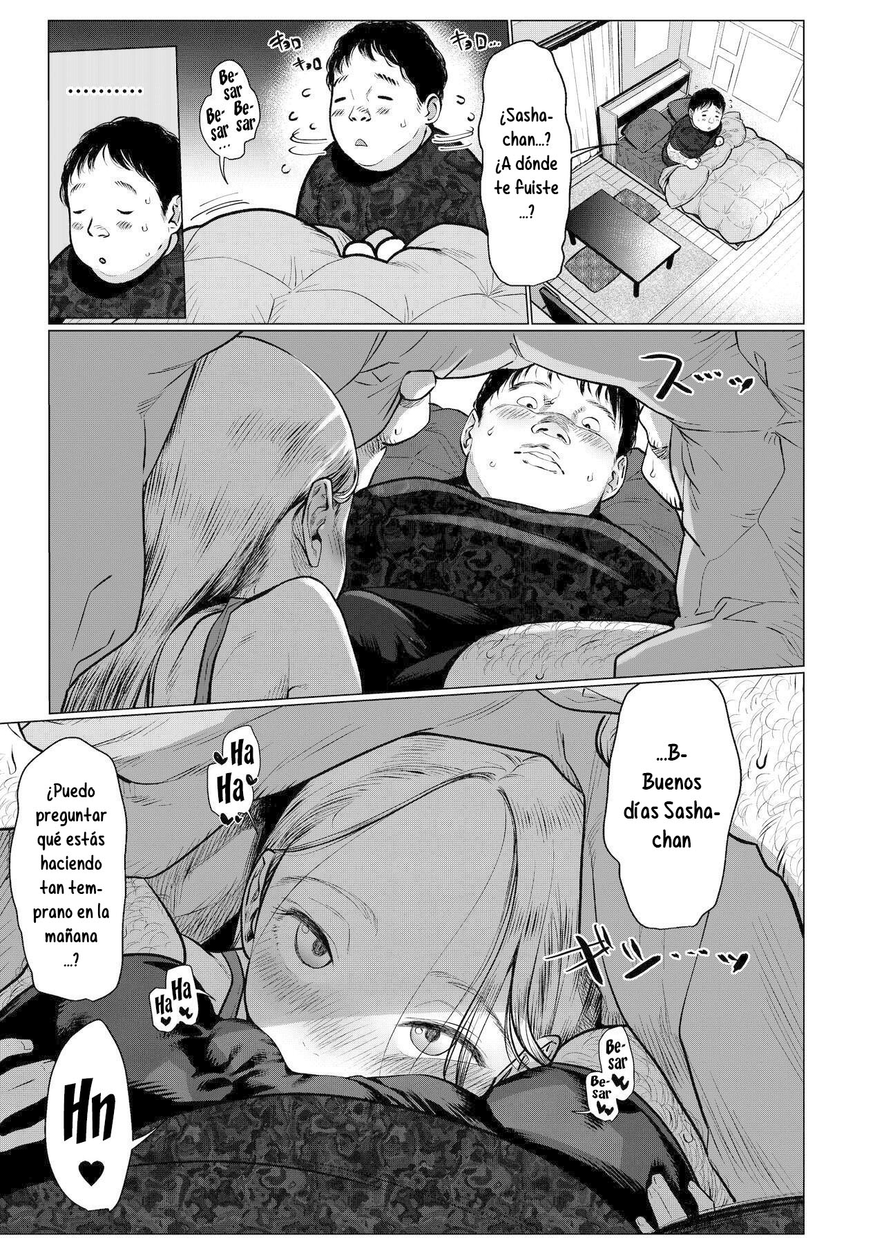Sasha-chan to Asa kara Love Love Noumitsu Ecchi no Yatsu♥ | Sasha-chan y el Intenso y Lascivo Sexo Matutino♥ page 4 full