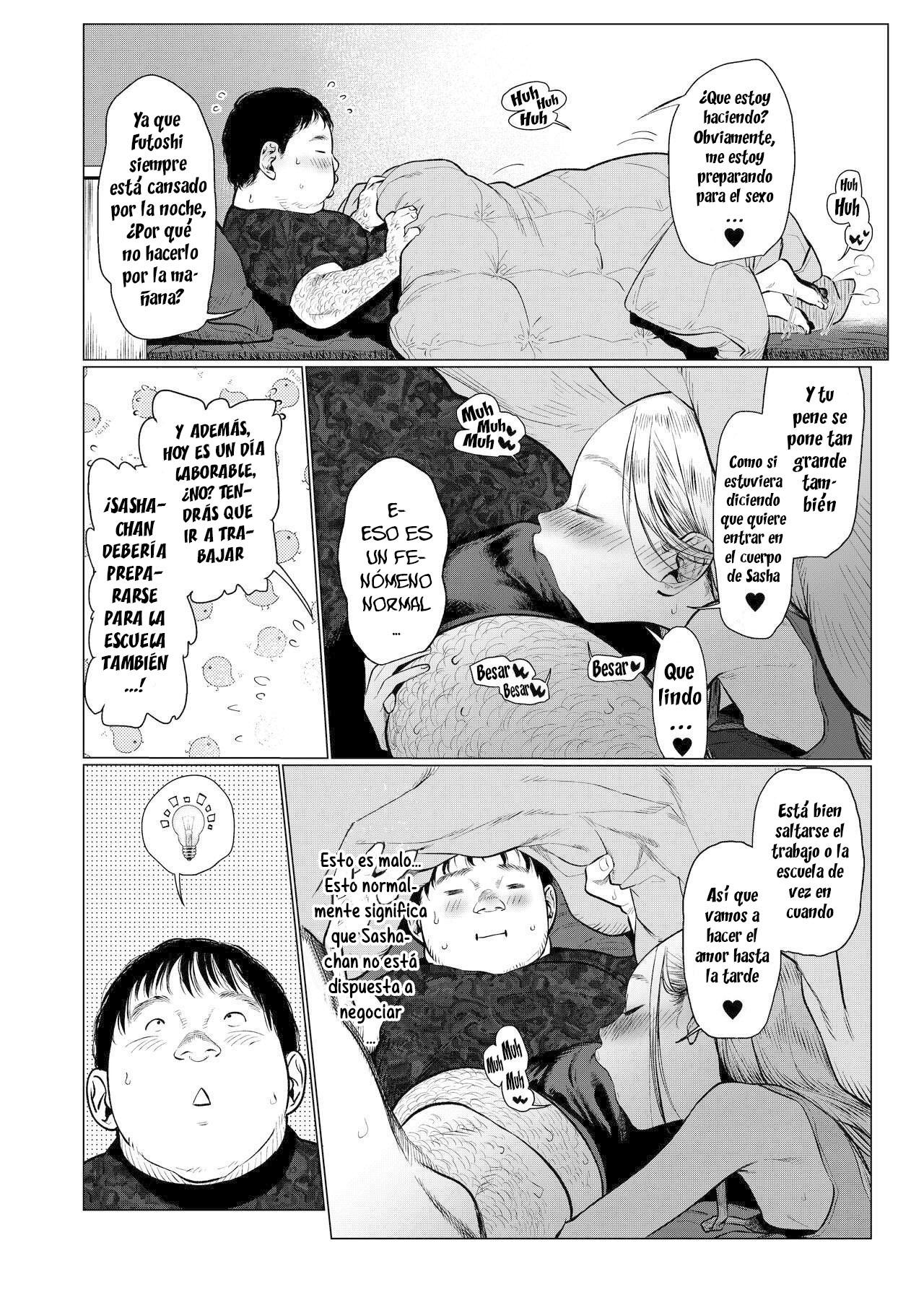 Sasha-chan to Asa kara Love Love Noumitsu Ecchi no Yatsu♥ | Sasha-chan y el Intenso y Lascivo Sexo Matutino♥ page 5 full