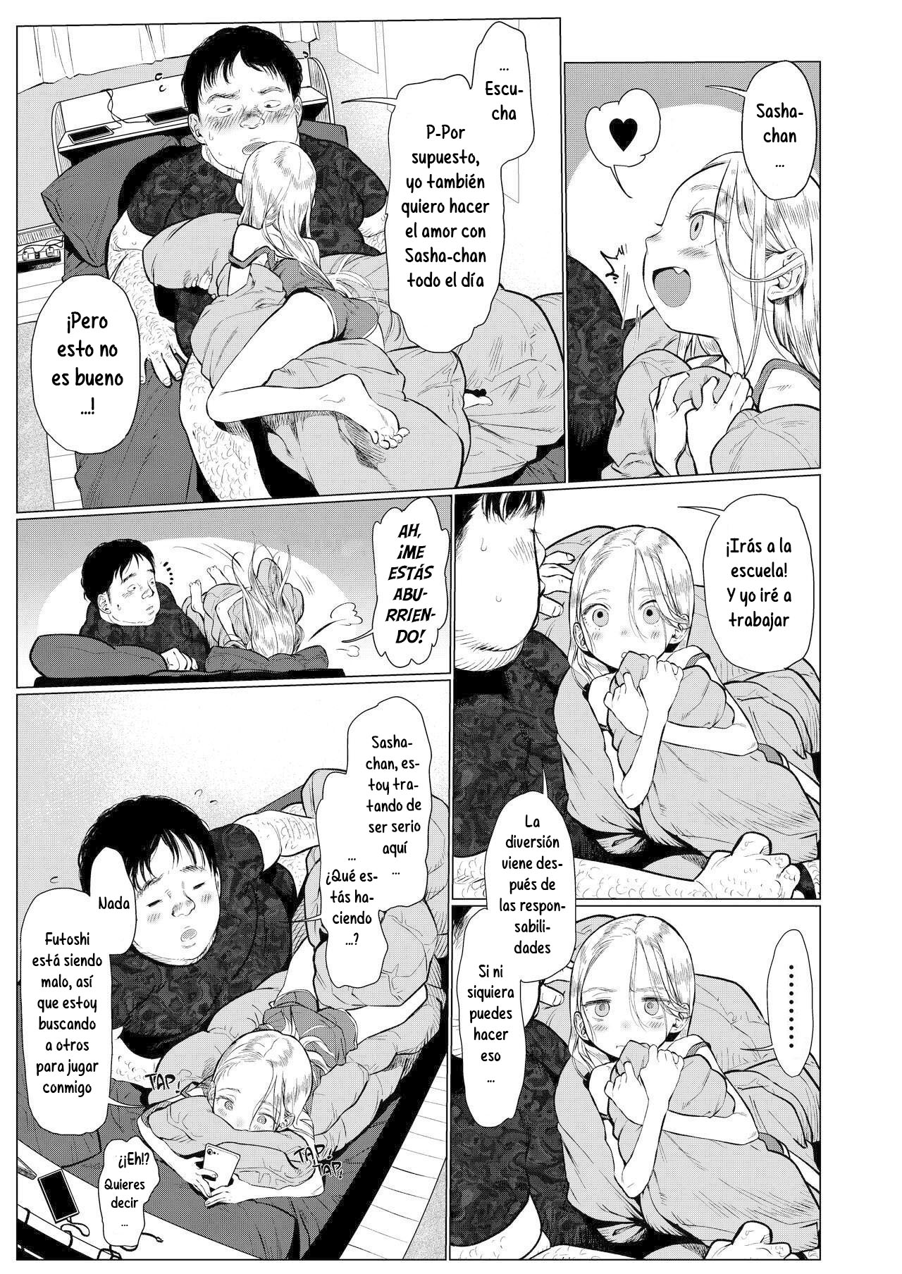 Sasha-chan to Asa kara Love Love Noumitsu Ecchi no Yatsu♥ | Sasha-chan y el Intenso y Lascivo Sexo Matutino♥ page 8 full