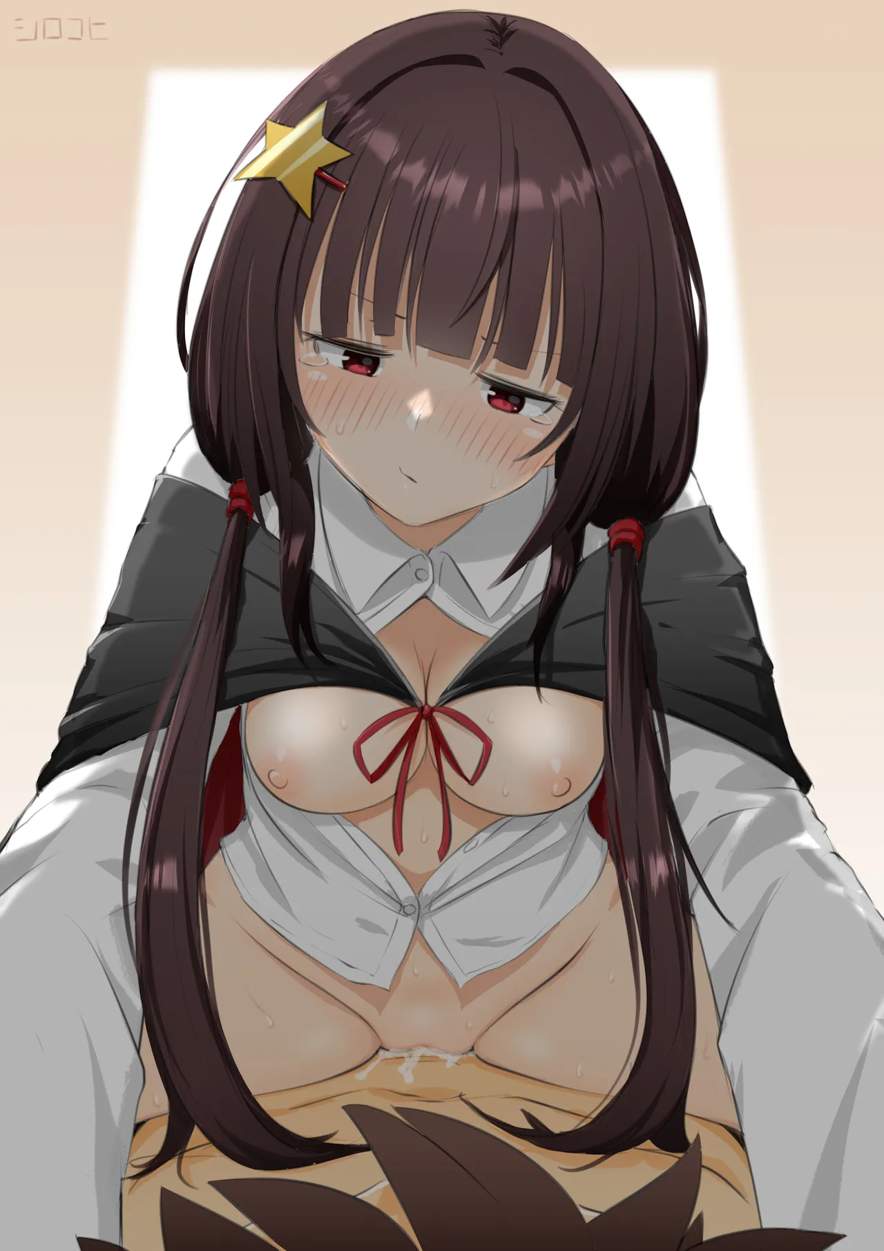 大人こめっこにお仕置き杭打ちピストン騎乗位されるカズマさん page 7 full